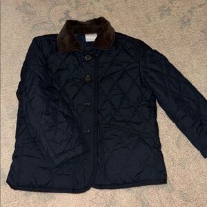 Ralph Lauren Navy Quilted Jacket with Brown Collar